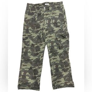 Women’s Garage Green Camo Wide Leg Cargo Pants